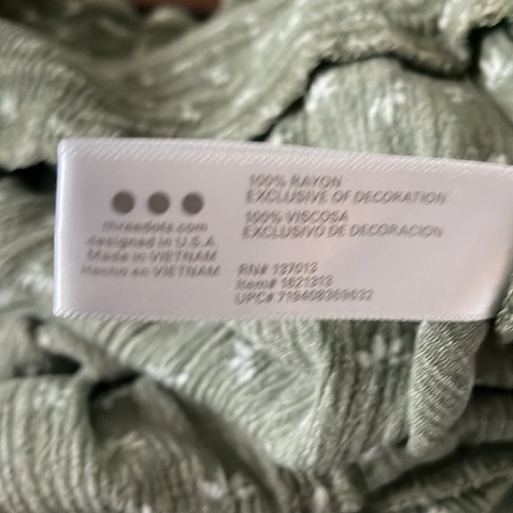 THREE DOTS Women's Green Pattern Printed Wide Leg Pull On Pant Size LARGE - Picture 3 of 11